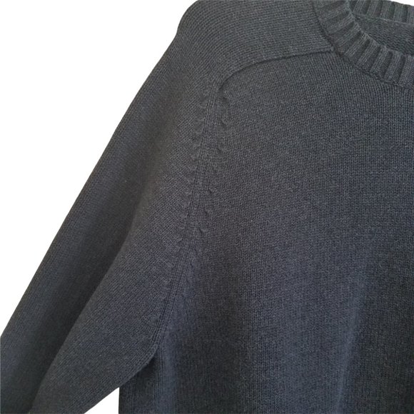 Men's Land's End Knit Pullover Sweater Like New Size XL Charcoal Gray Black - Picture 4 of 10